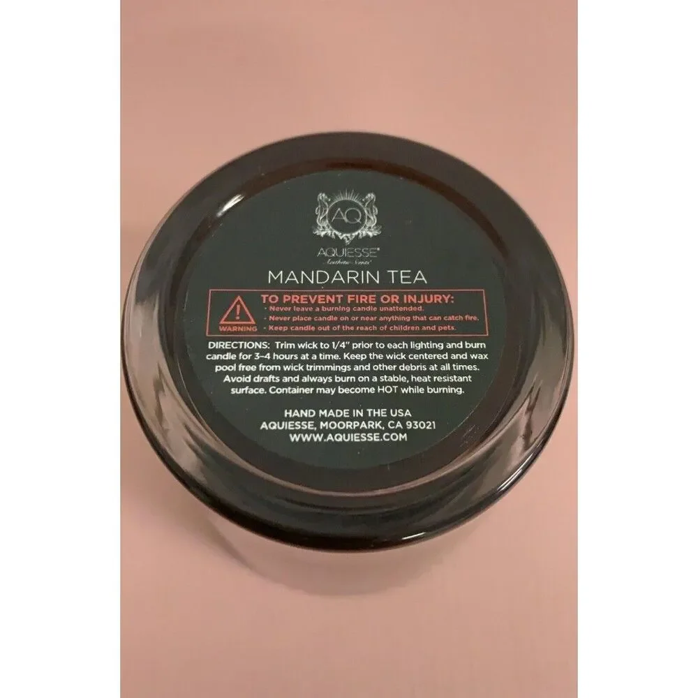 Aquiesse Candle Fresh Mandarin Ceylon Tea Exotic Wood Scented Soy Candle 2.3 oz
